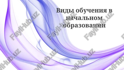 vidi obucheniya v nachalnoy shkole — PPTX