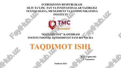 o‘yinlar nazariyasi va o‘zaro hamkorliklarni modellashtirish — PPTX