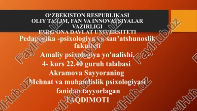 kasbiy faoliyat va kasbiy qobiliyatlar mavzusi — PPTX