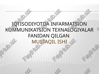 iqtisodiy axborot tizimlarida mobil platforma texnologiyasi — PPTX
