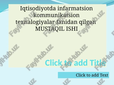 axborot-kommunikatsiya texnologiyalarining roli va ahamiyati — PPTX
