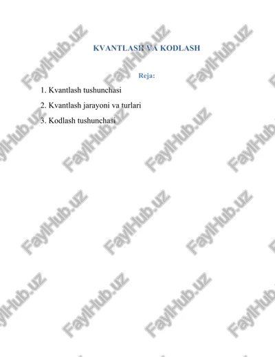 kvantlash va kodlash — DOCX