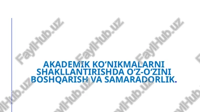 o‘z-o‘zini boshqarish — PPTX