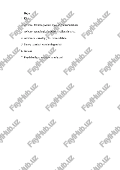 axborot texnologiyalari asoslari va tushunchasi — PDF