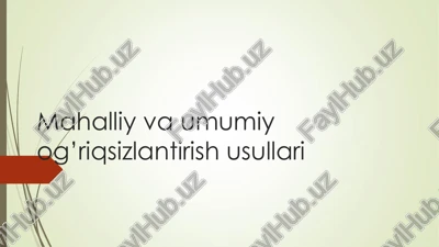 mahalliy va umumiy og’riqsizlantirish usullari — PDF