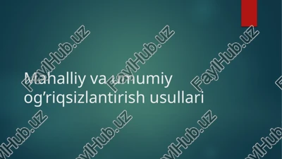 mahalliy va umumiy og'riqsizlantirish usullari — PPTX