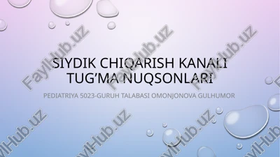 siydikchiqarish kanali tug’manuqsonlari — PPTX