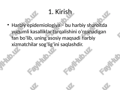 harbiy epidemiologiya — PPTX