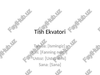 tish ekvatori — PPTX