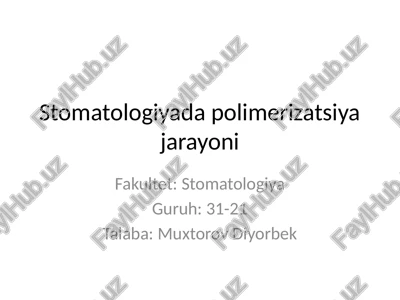 polimerizatsiya jarayoni — PPTX