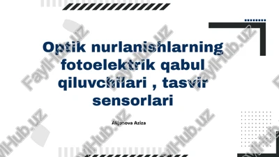 optik nurlanishlar va fotoelektrik qabul qiluvchilari — PPTX
