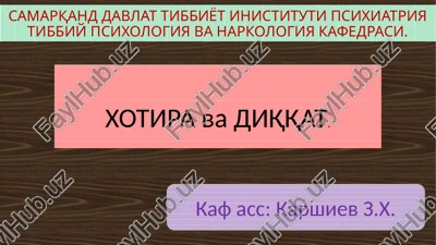 xotira va diqqat — PPTX