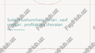 suitsid tushunchasi va uning ahamiyati — PPTX