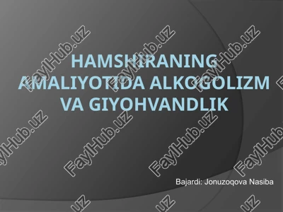 alkogolizm va giyohvandlik — PPTX