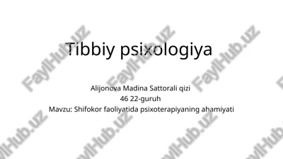 tibbiy psixologiya — PPTX