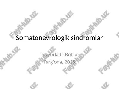 somatonevrologik sindromlar — PPTX