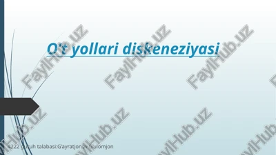 o‘tchiqarish yo‘llari diskineziyasi — PPTX