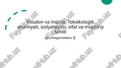 fosalon va toksikologiya — PPTX