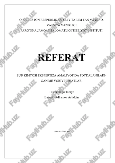sud kimyosi ekspertizasi amaliyoti — DOCX