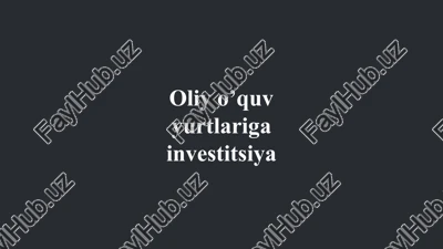 oliy ta'lim muassasalarining innovatsion rivojlanishi — PPTX
