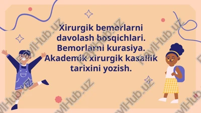 xirurgik bemorlarni davolash bosqichlari — PPTX