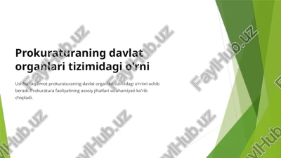 sud-huquq islohotlarining prokuratura organlari maqomiga tasiri — PPTX