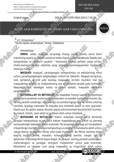 badiiy asar kompozitsiyasi. (badiiy asar tahlili misolida) — DOCX
