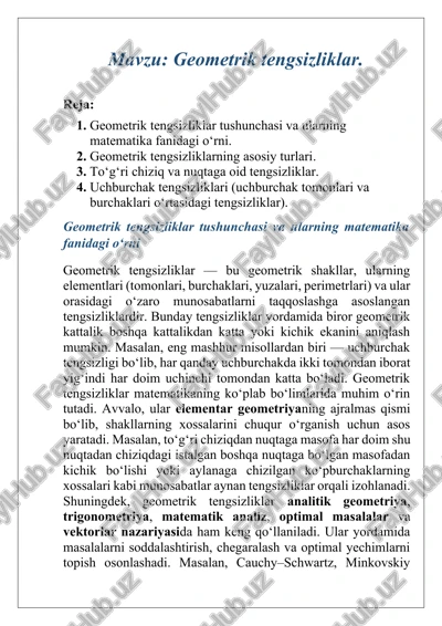 geometrik tengsizliklar — DOCX