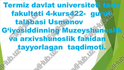 jahon muzeylarining dunyodagi tutgan oʻrni — PPTX