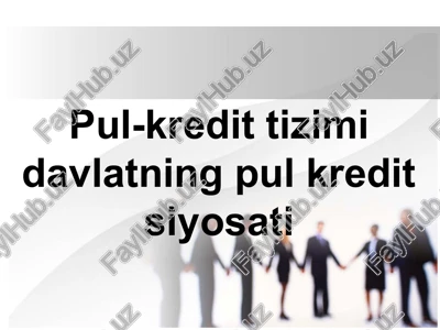 pul muomalasi qonuni — PPTX