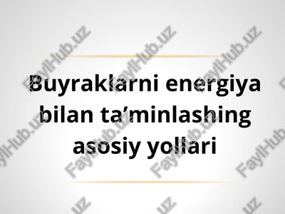 buyraklarni energiya — PDF