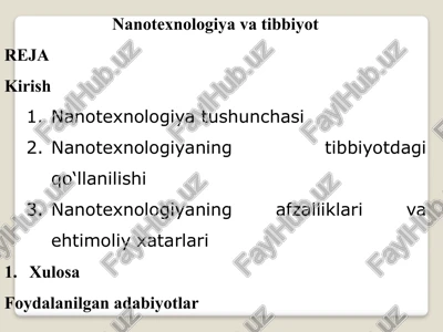 nanotexnologiyavatibbiyot — PPTX