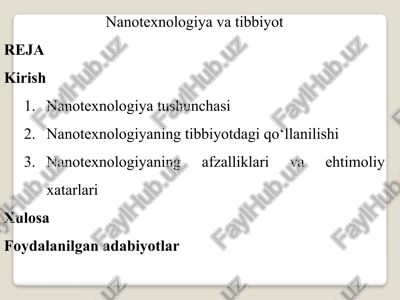 nanotexnologiyavatibbiyot — PPTX