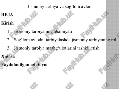 jismoniy tarbiya va sog'liqni saqlash — PPTX