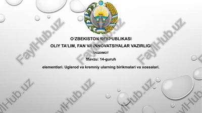14-guruh elementlari. uglerod va kremniy — PPTX