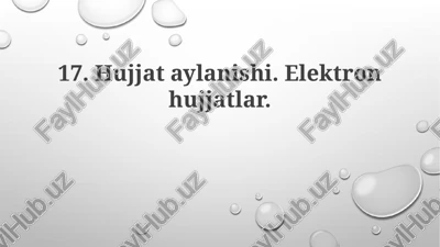hujjat aylanishi. elektron hujjatlar — PPTX