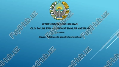 adabiyotdagi go'zallik tushunchasi — PPTX