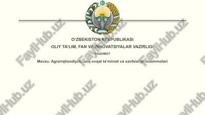 agrari iqtisodiyoti — PPTX