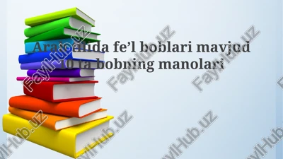 arabtilida feʼl boblari — PPTX