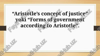 aristotle's vision of justice — PPTX