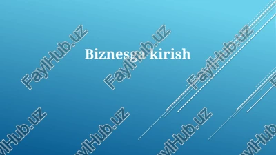 biznesga kirish — PPTX