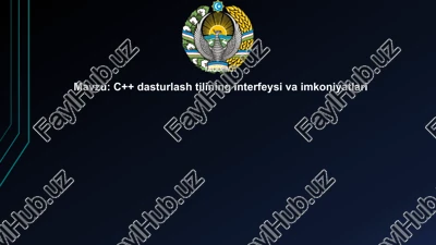 c++ dasturlashtilining interfeysi va imkoniyatlari — PPTX