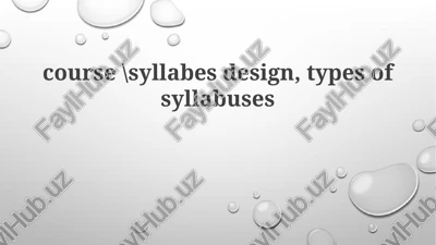 syllabus design course — PPTX