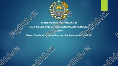 doimiy va o'zgaruvchan tokning inson tanasiga ta'siri — PPTX