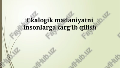 ekologik madaniyat — PPTX
