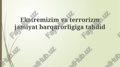 ekstremizm va terrorizm — PPTX