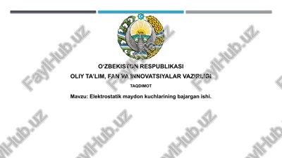 elektrostatik maydon kuchlari — PPTX