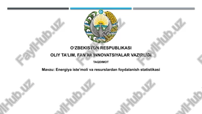 energiya iste'moli va resurslardan foydalanish tendentsiyalari — PPTX