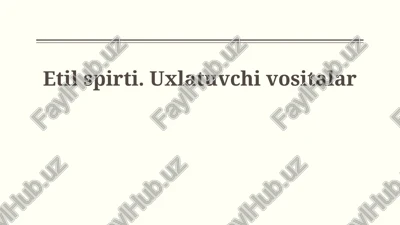 etil spirti va uxlash tabletkalari — PPTX
