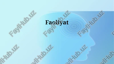 faoliyat — PPTX